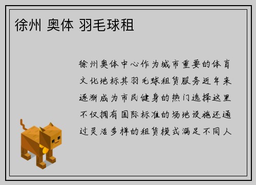 徐州 奥体 羽毛球租
